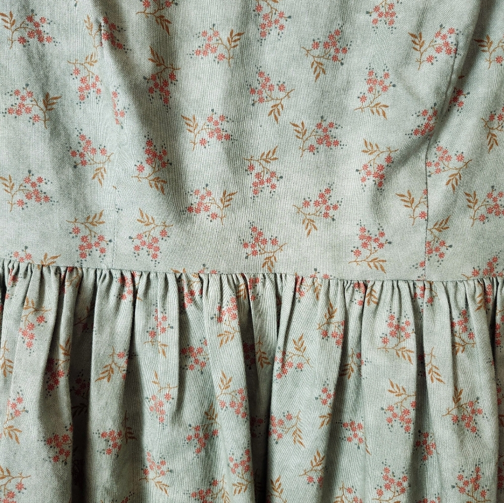 NEW Handmade Floral Green Cottagecore Dress - Picture 5 of 5